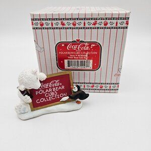 Coca Cola Polar Bear Cubs Figurine Collectors Club Sign Plaque